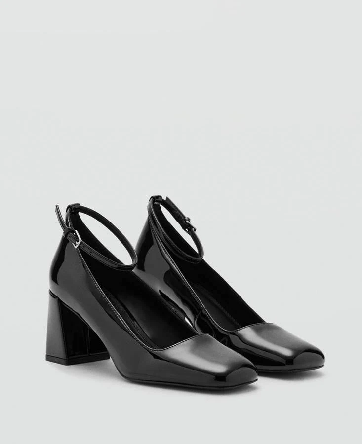 shoes MANGO Women's Patent Leather High-Heeled Shoes with Ankle Straps shop.mango.com $59.99