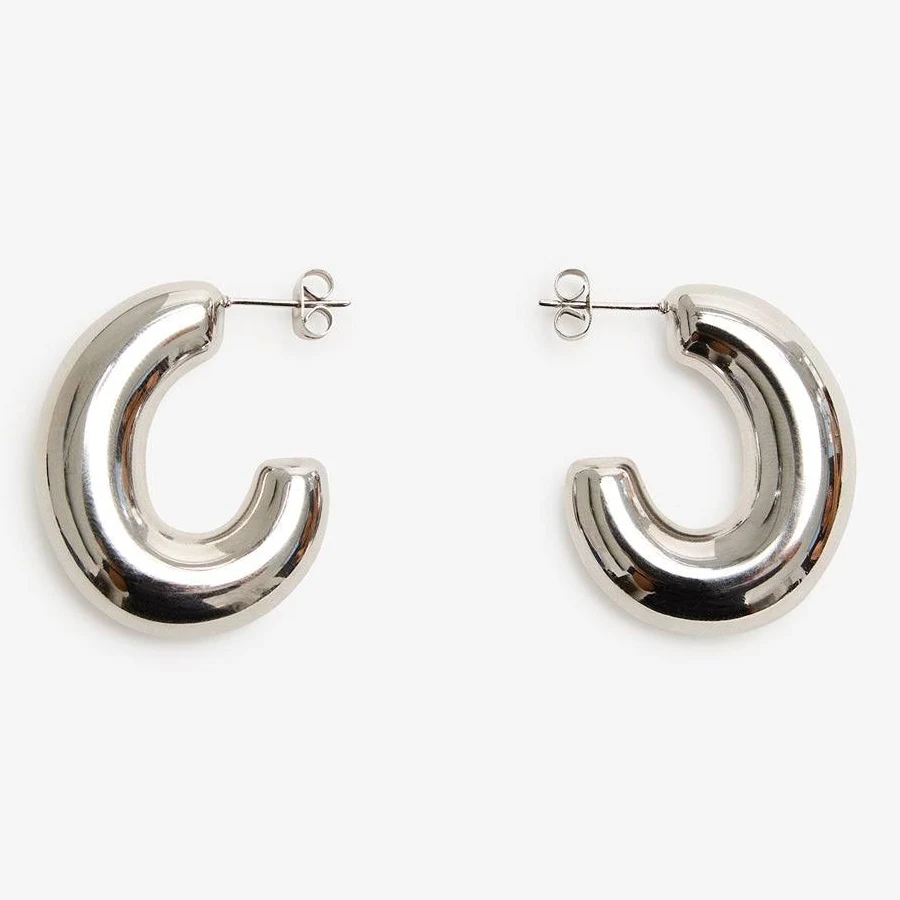 accessory Marcella Isla Chunky Stainless Steel Hoop Earrings Marcella NYC $48