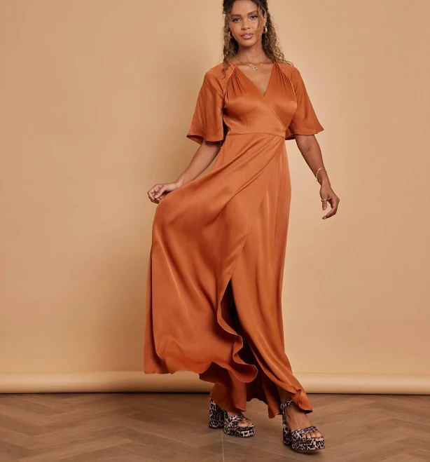 dress Margot Satin Wrap Bridesmaid Dress Maids To Measure $91