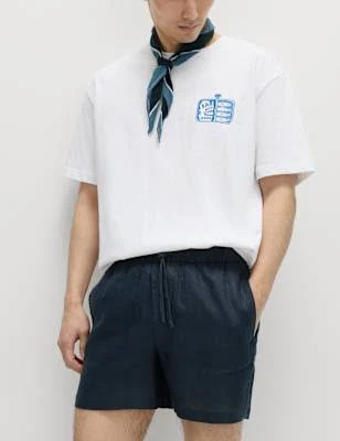 shorts Marks & Spencer Pure Linen Elasticated Waist Shorts Marks & Spencer - United States $58.99