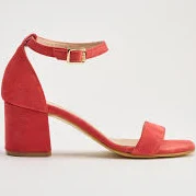 shoes Medium block heel Sandals with ankle strap in Coral Suede Etsy $155.88