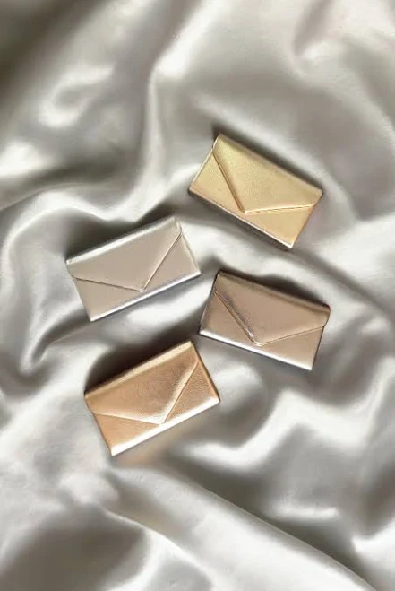 bag Metallic Faux Leather Envelope Clutch Etsy - Seller $28.03