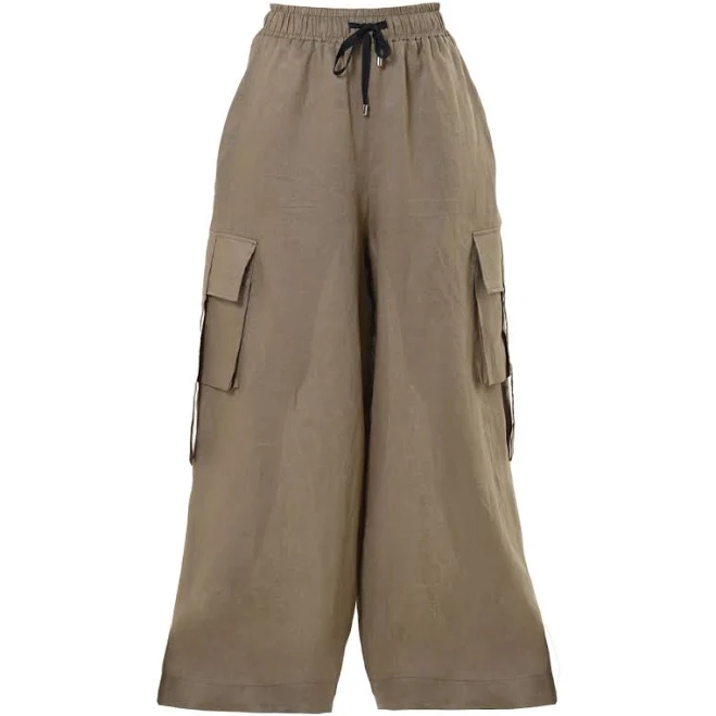 pants Metamorphoza Women's Linen Cargo Palazzo Trousers Wolf & Badger $252