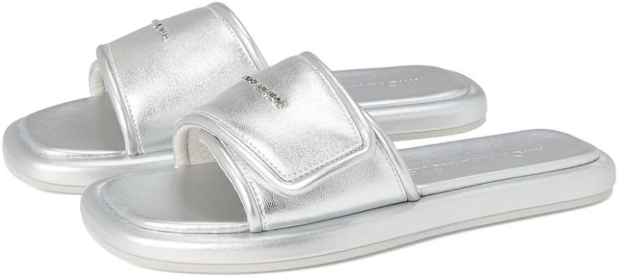 shoes MICHAEL Michael Kors Suki Metallic Leather Slide Sandals Zappos.com $62.39