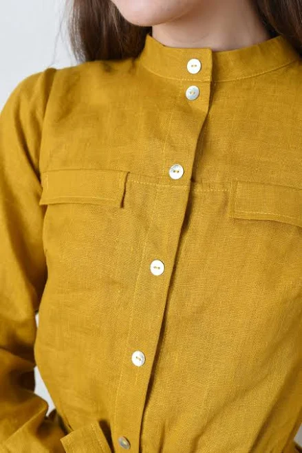 dress Midi Linen Button-Down Dress Etsy - LovelyLinenStudio $149