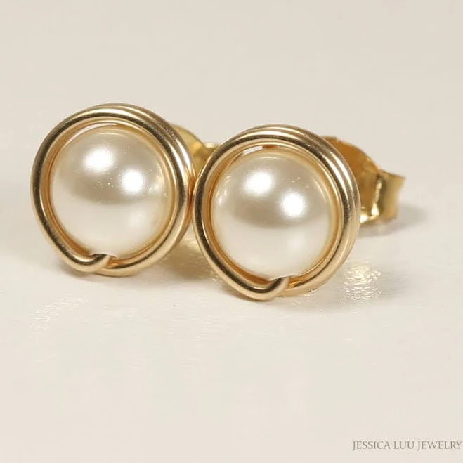 accessory Minimalist Pearl Stud Earrings Etsy - JessicaLuuJewelry $22.99