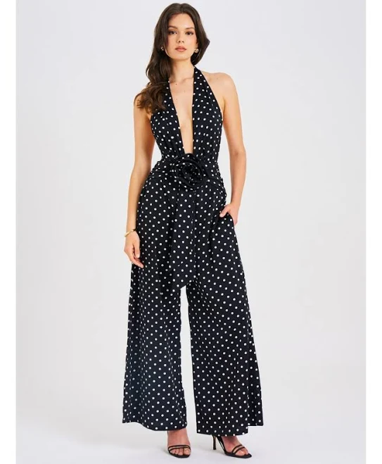 jumpsuit Miss Circle Women's Oriana Polka Dots Halter Jumpsuit Macy's $249