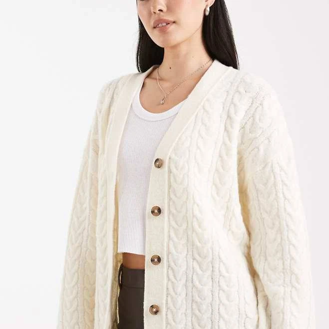 outerwear Miss Selfridge Oversized Cable Cardigan ASOS $55.24