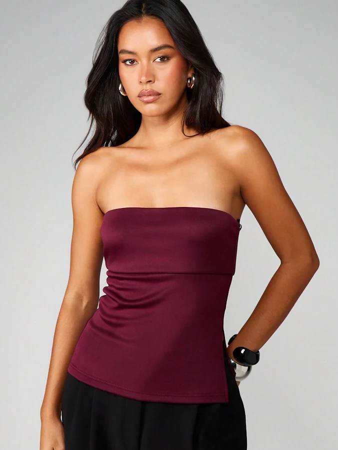 top Missguided Strapless Fitted Bandeau Top missguided $7.11