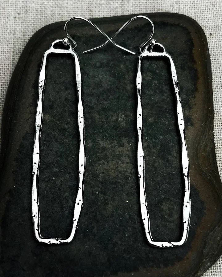 accessory Modern Geometric Dangle Silver Earrings Etsy - TigerFlowerJewelry $23.99