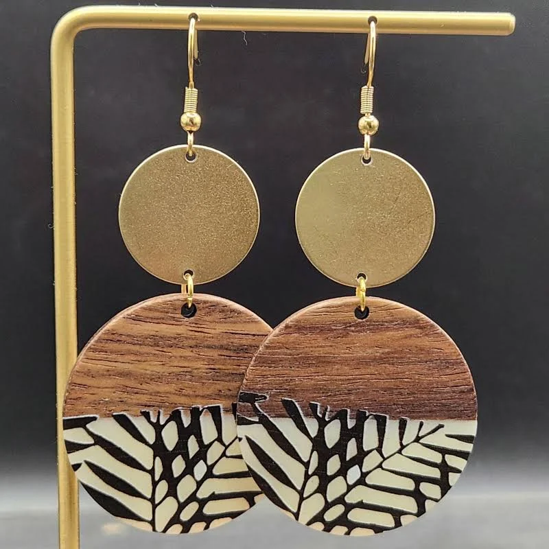 accessory Modern Wood Resin Earrings Etsy - MayaMadeThis $28