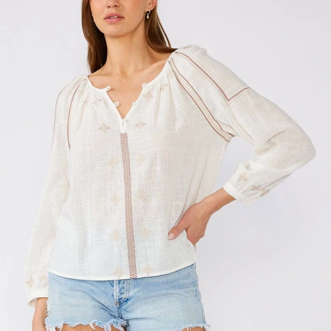 top Myrah Embroidered Blouse Lovestitch $62