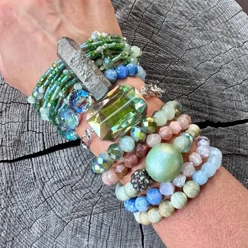 accessory Mystic Grove Earth-Toned Crystal Bracelet Stack Etsy - Seller $20.25