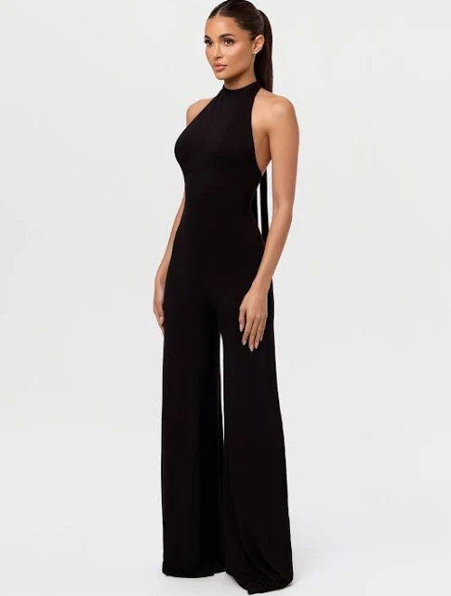 jumpsuit Naked Wardrobe Women's Halter Wide-Leg Jumpsuit Naked Wardrobe $98