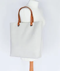 bag Natural Canvas Medium Tote Bag with Leather Handle Straps, Cream Shopper Tote Bag with Pockets, Beach Bag for Women, Gift for Her. Etsy $141.74