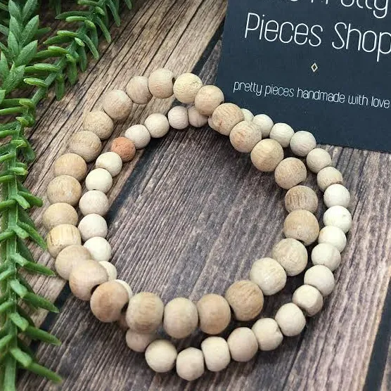 accessory Natural Wood Bead Stackable Bracelet Etsy - Seller $5