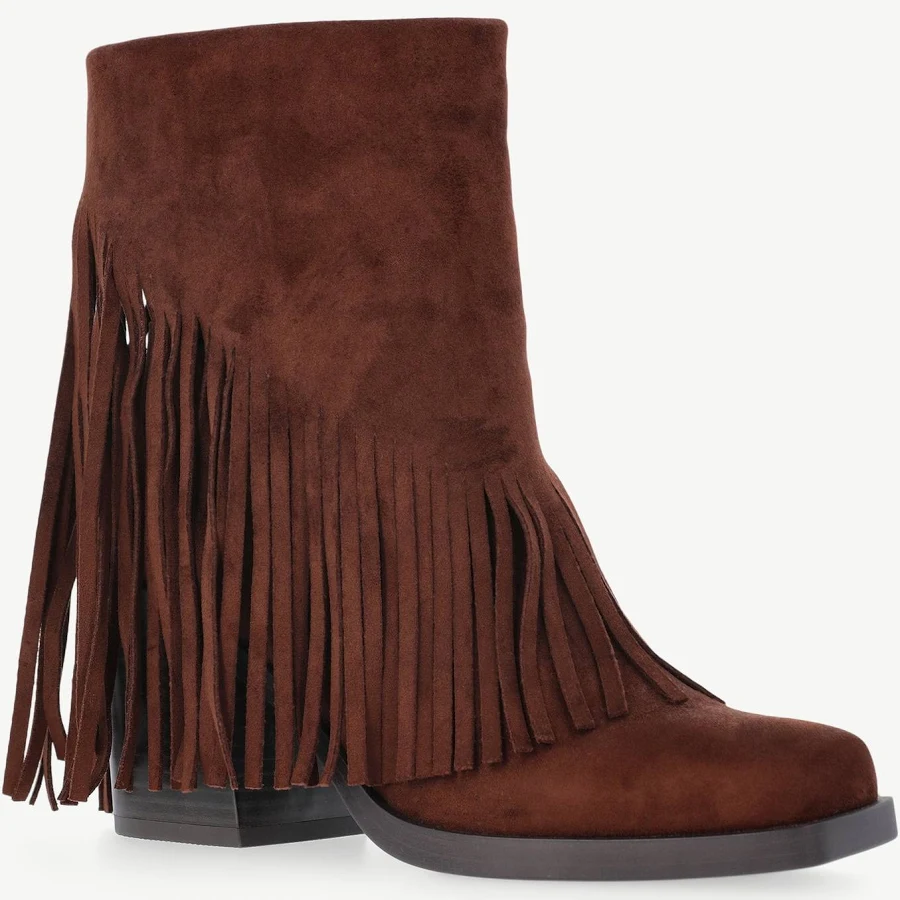 shoes No Boundaries Women's Faux Suede Fringe Booties Walmart $21.94
