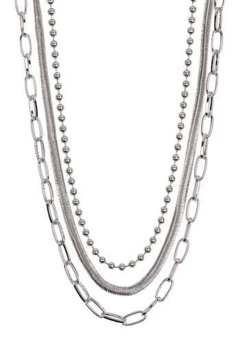 accessory NORDSTROM RACK Assorted Layered Chain Necklace in Rhodium at Nordstrom Rack Nordstrom Rack $14.97