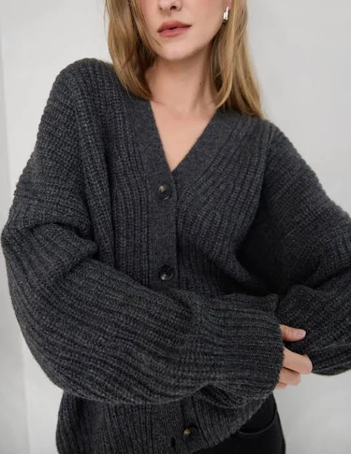 outerwear Oak + Fort Oversized Slouchy Wool Cardigan Oak and Fort US $118