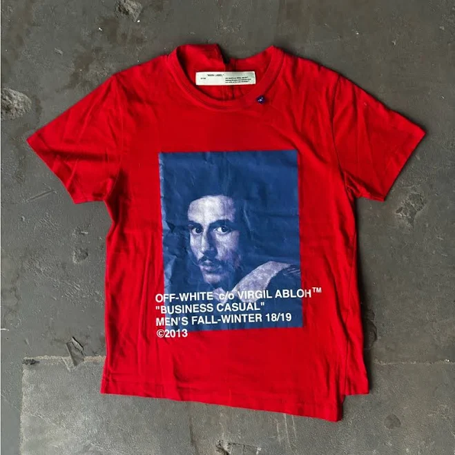 top Off-White Shirts | 2013 Off-White Red And Blue Graphic Tee | Color: Blue/Red | Size: S | Shopanothertake's Closet Poshmark $75