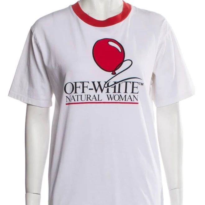 top Off-White Tops | Off-White Red And White Balloon Graphic Tee | Color: Red/White | Size: 4 | Ecposhmark926's Closet Poshmark $88