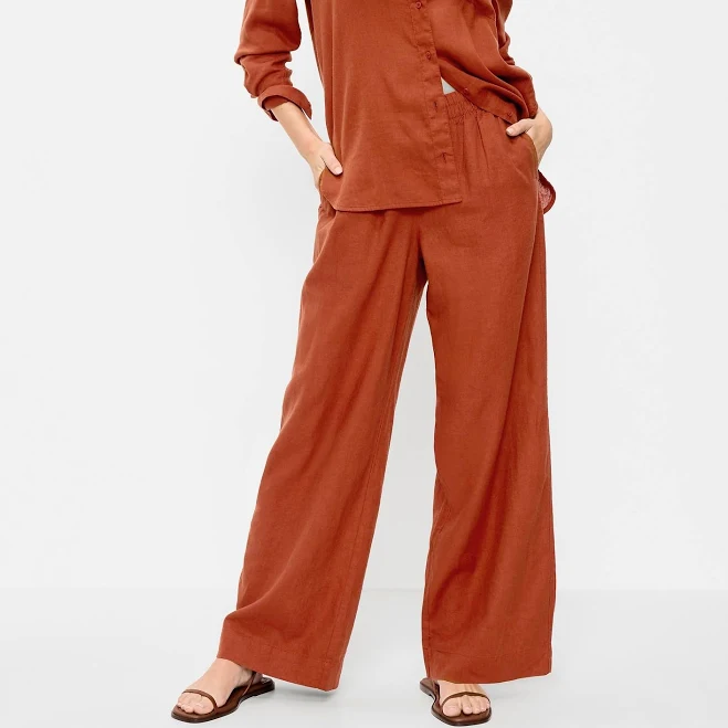 matching set Old Navy Women's High-Waisted Linen-Blend Super Wide-Leg Pants Old Navy $28