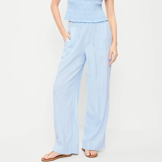 two piece set Old Navy Women's High-Waisted Linen-Blend Super Wide-Leg Pants Old Navy $32