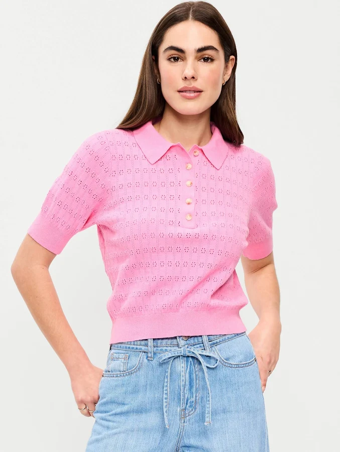 top Old Navy Women's SoSoft Lite Cropped Polo Old Navy $27.99