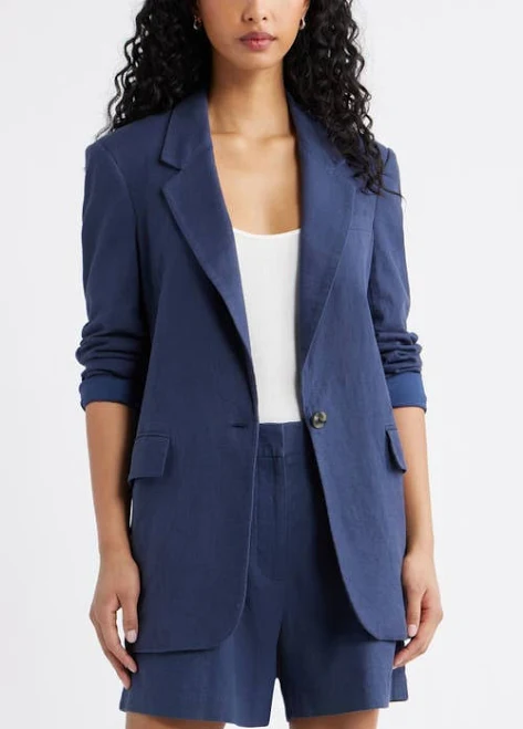 blazer Open Edit Everyday Linen Blend Blazer Nordstrom $99.5