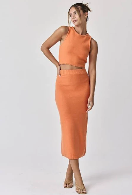 matching set Orange Sleeveless Crop Skirt Set PinkBlush Maternity $63