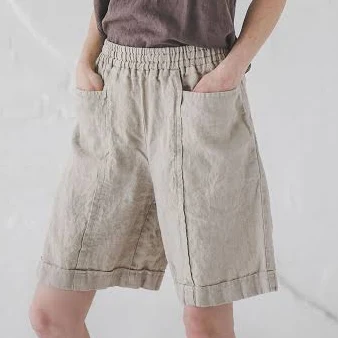 shorts Oversized Linen Bermuda Shorts Etsy - OldLinenMill $68.34
