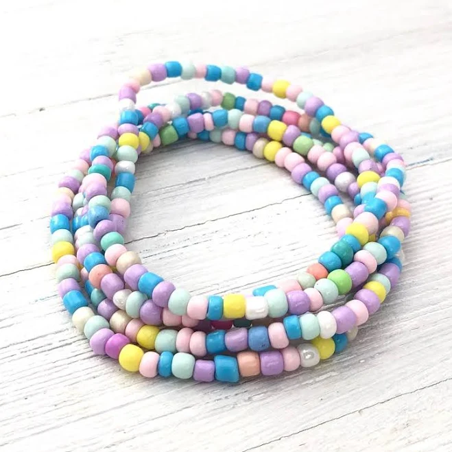 accessory Pastel Seed Beaded Bracelet Set Etsy - MiksJewelryShop $16