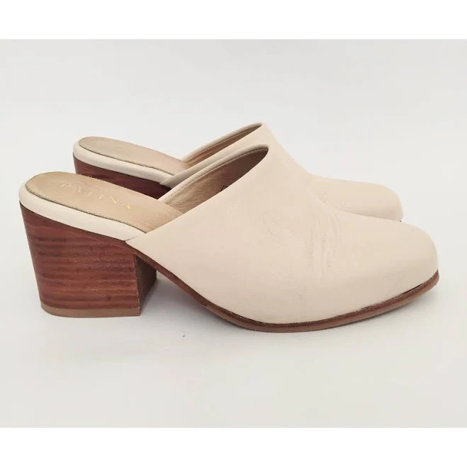 shoes Patina Leather Square Toe Block Heel Mules Poshmark $45