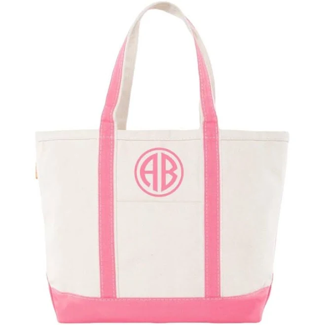 bag Personalized Canvas Tote Bag with Coral Trim Etsy - MarshmallowDream $38