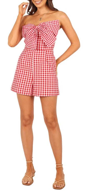 romper Petal & Pup Women's Bambi Gingham Bow Romper Nordstrom $79