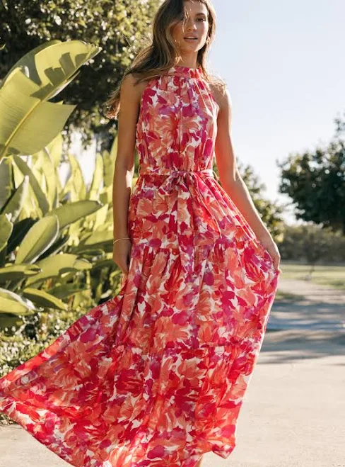 dress Petal & Pup Women's Caroline Floral Halter Maxi Dress Petal & Pup USA $66.75