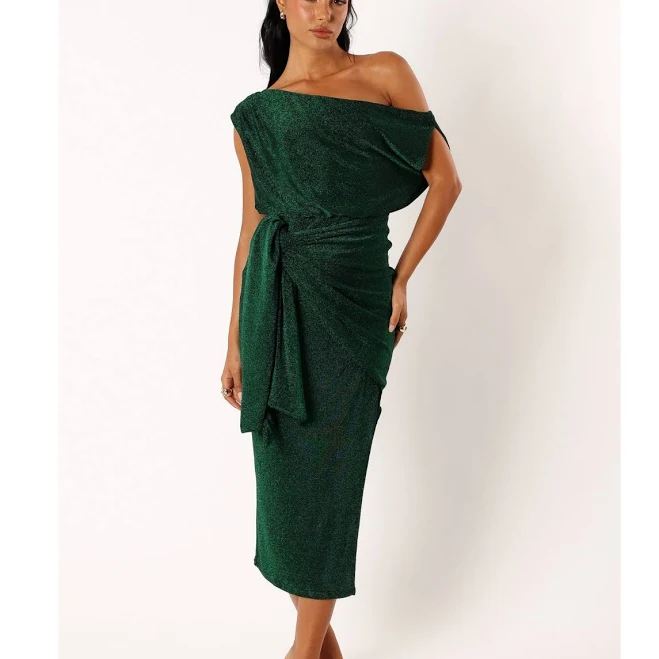 dress Petal & Pup Women's Santiago Off-Shoulder Metallic Midi Dress Macy's $99