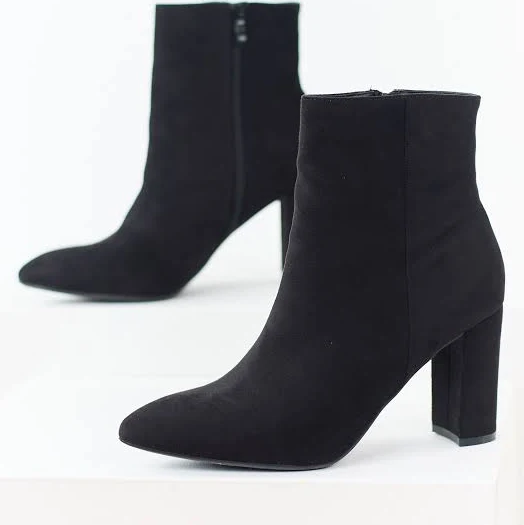shoes Pointed Toe Heeled Faux Suede Booties Lime Lush $39.95