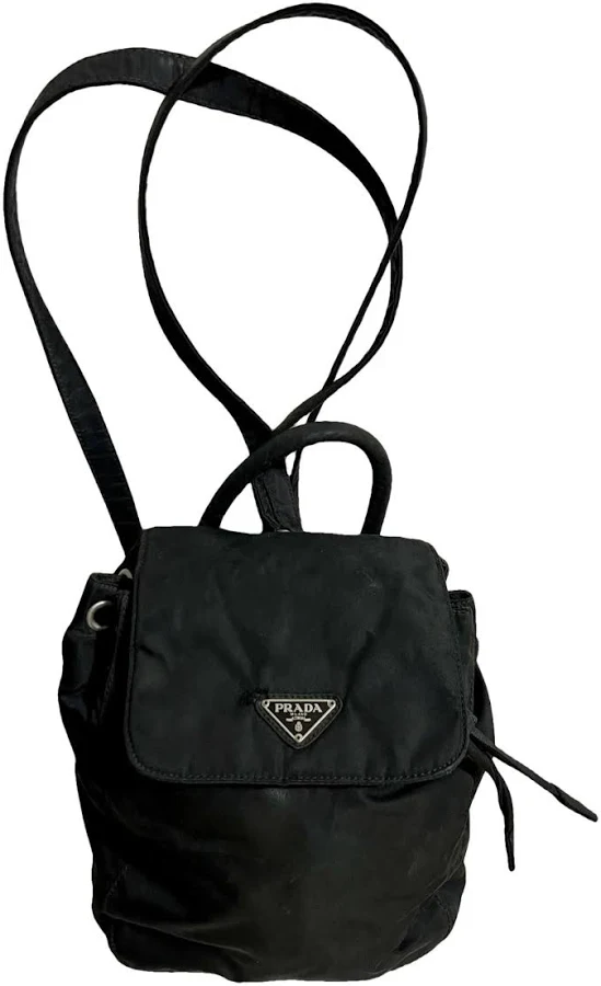 bag Prada Black Nylon Mini Backpack With Silver-Tone Hardware Vestiaire Collective $315