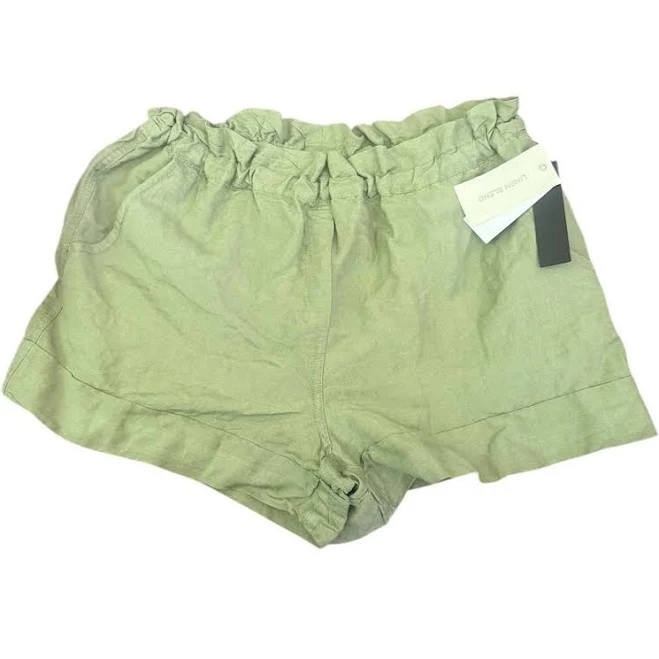 shorts Premise High Waist Light Olive Green Shorts Linen Medium Pockets eBay - lmscelebrations $24.36
