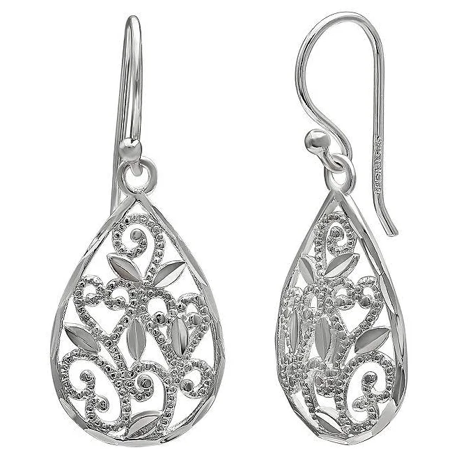accessory Primrose Women's Sterling Silver Filigree Drop Earrings Kohl's $17