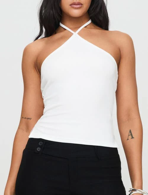 top Princess Polly Women's Baseline Rib Halter Top Nordstrom $39