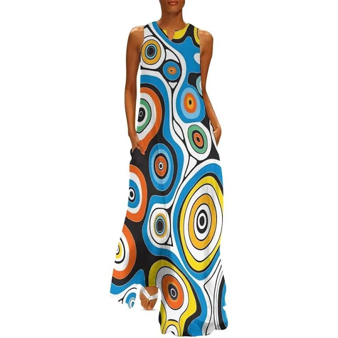 oversized outfit Psychedelic Circles Trippy 70's Boho Maxi Dress Etsy - TheXtremeShopper $39.99