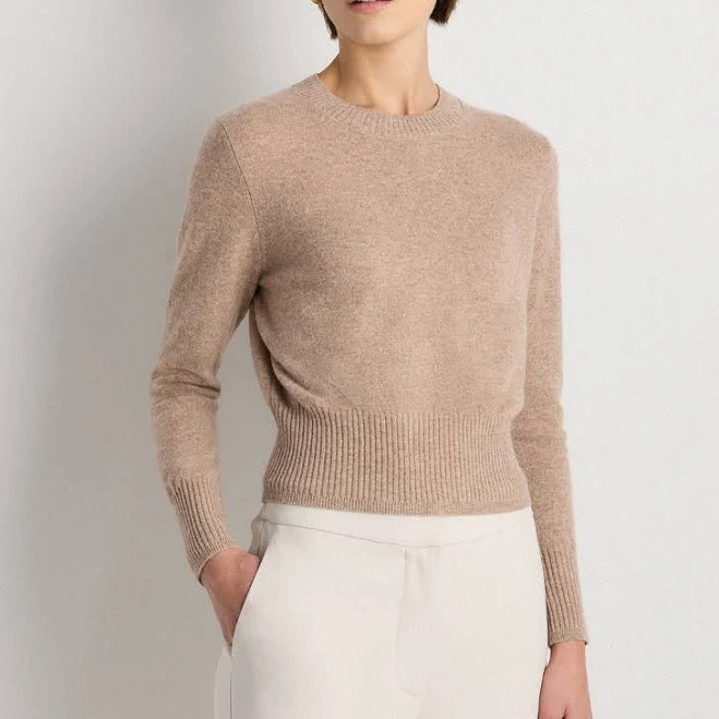 top Quince Mongolian Cashmere Shrunken Crewneck Sweater Quince $69.9