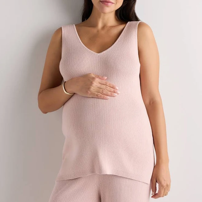 top Quince Women's Cotton Cashmere Maternity V-Neck Tank Top Quince $39.9
