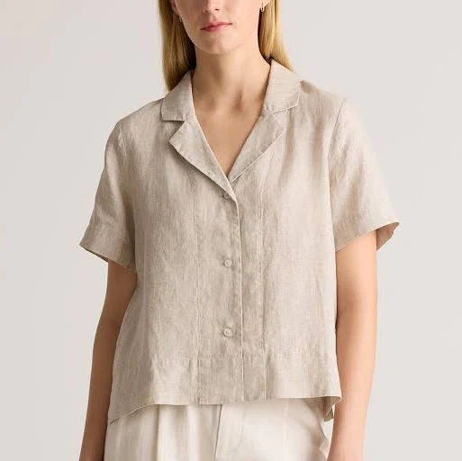 top Quince Women's European Linen Short Sleeve Shirt Quince $36