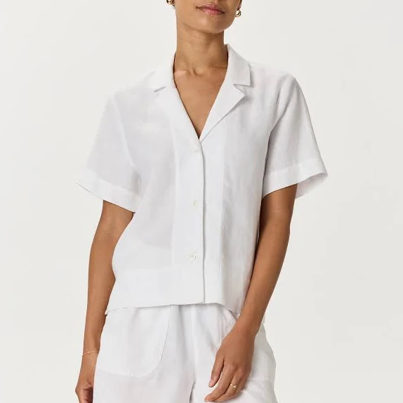 two piece set Quince Women's European Linen Short Sleeve Shirt Quince $36