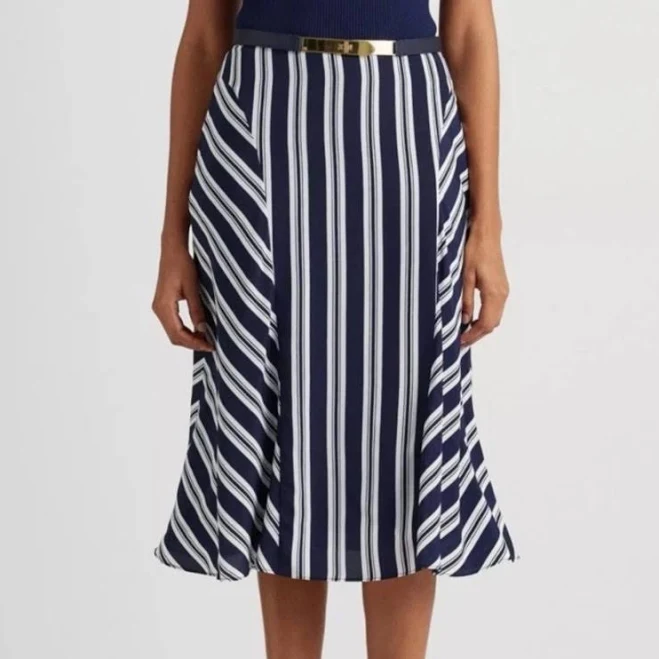 skirt Ralph Lauren Skirts | Ralph Lauren A-Line Skirt In Navy And White Stripes | Color: Blue/White | Size: 14 | Pm-50510994's Closet Poshmark $45