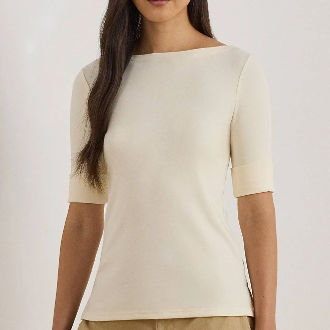 top Ralph Lauren Women's Cotton Blend Boatneck Top Ralph Lauren $55