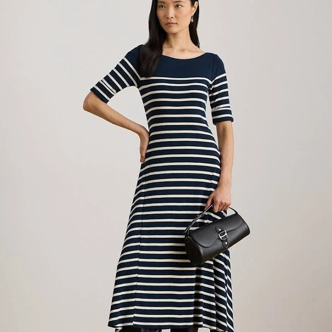 dress Ralph Lauren Women's Striped Cotton Rib-Knit Midi Dress Ralph Lauren $114.99